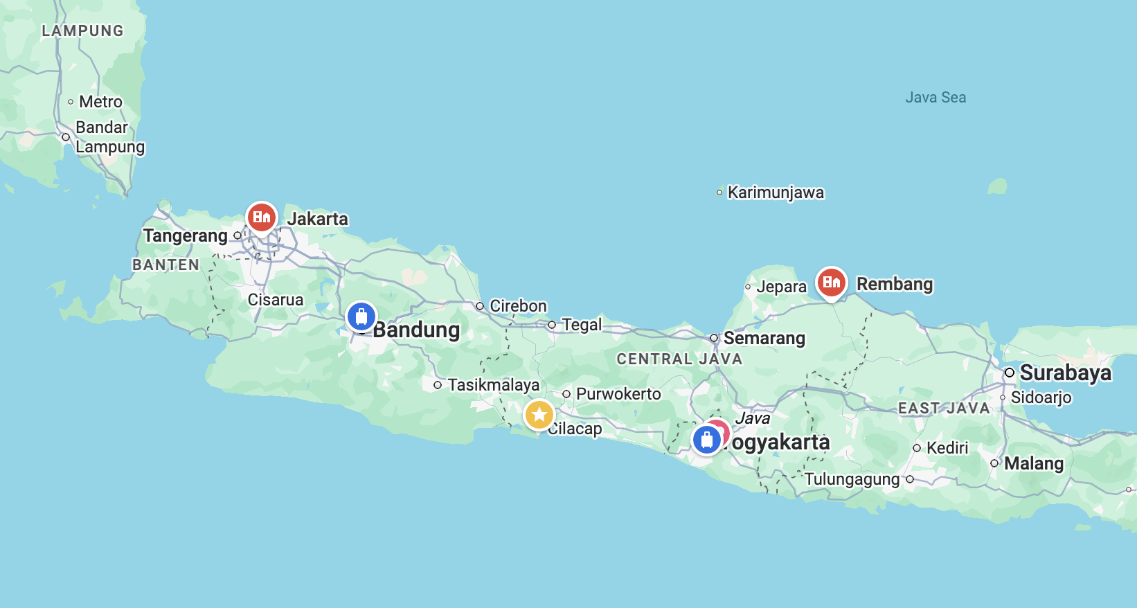 Estimasi Rute Jakarta – Rembang