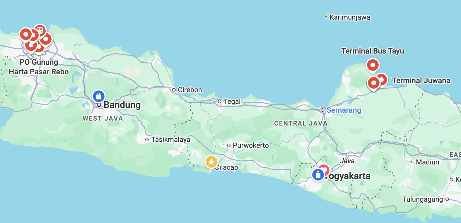 jakarta pati dengan bus