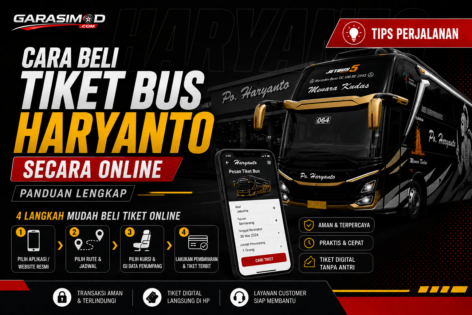 cara beli tiket online haryanto