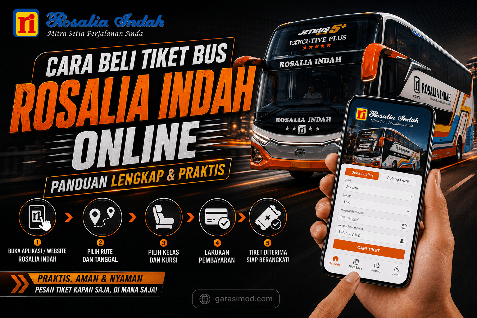 cara membeli tiket bus po rosalia indah