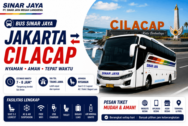 Bus Sinar Jaya Jakarta Cilacap 2026- Jadwal, Harga Tiket & Titik Jemput Lengkap