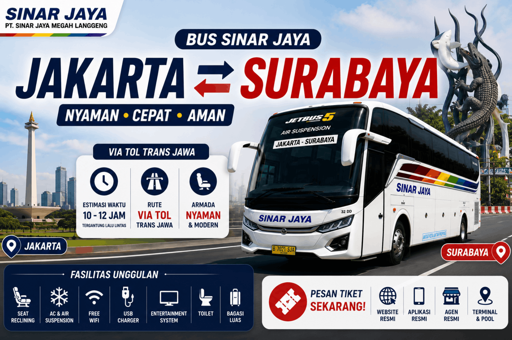 Bus Sinar Jaya Jakarta Surabaya