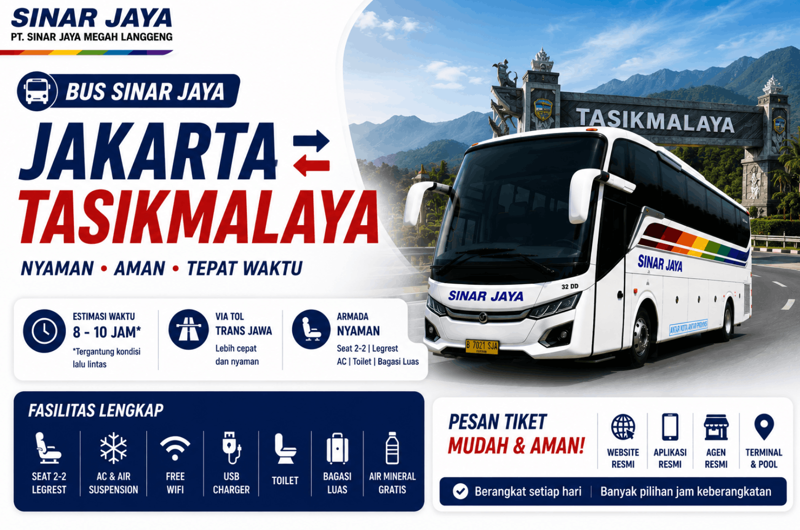 Bus Sinar Jaya Jakarta Tasikmalaya