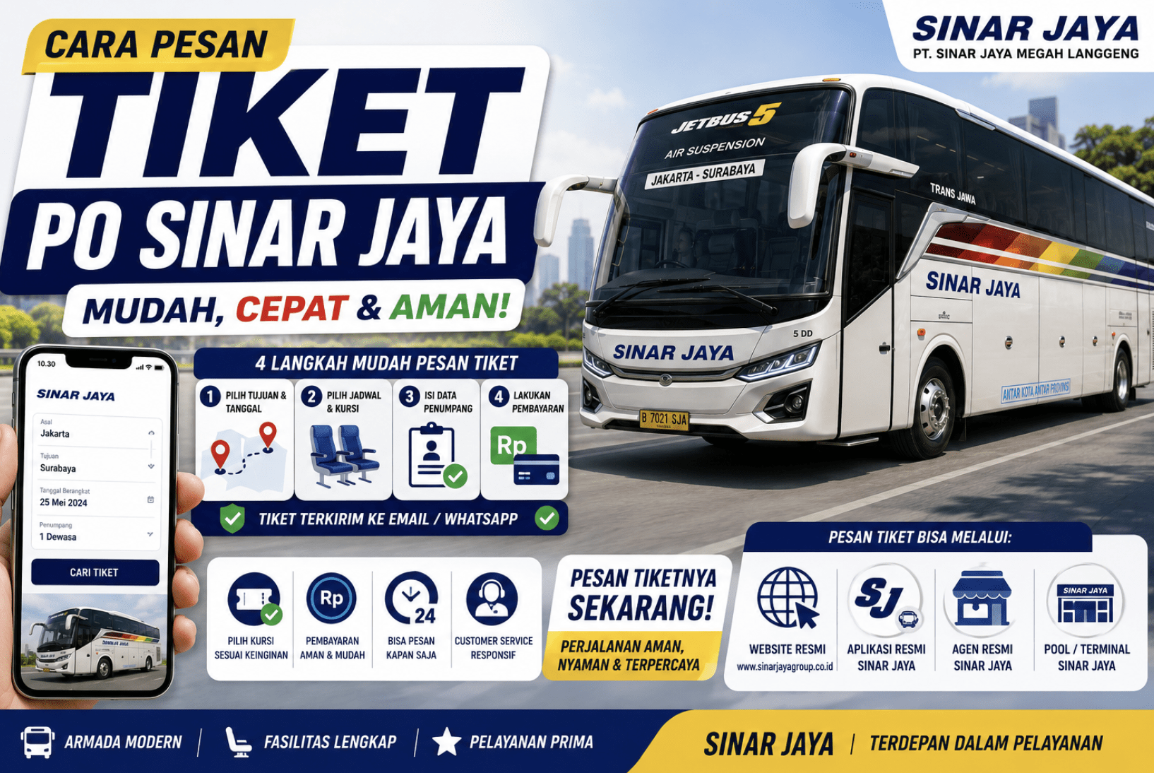 Cara Pesan Tiket PO Sinar Jaya