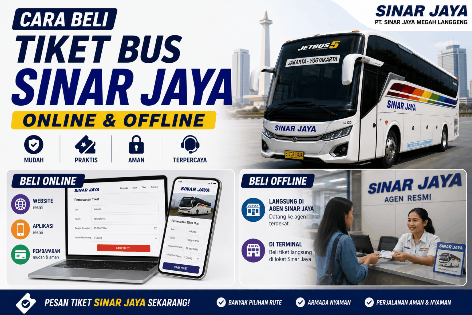 cara beli tiket sinar jaya online
